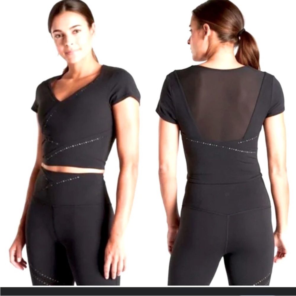 Athleta It's A Wrap Tee Crop Top Sz M